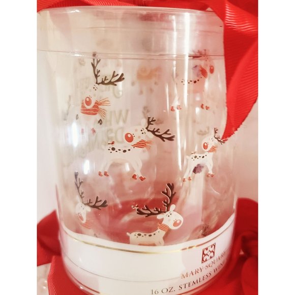 "He Sees You When You're Drinking" Stemless Wine Glass New In Package - Picture 4 of 5